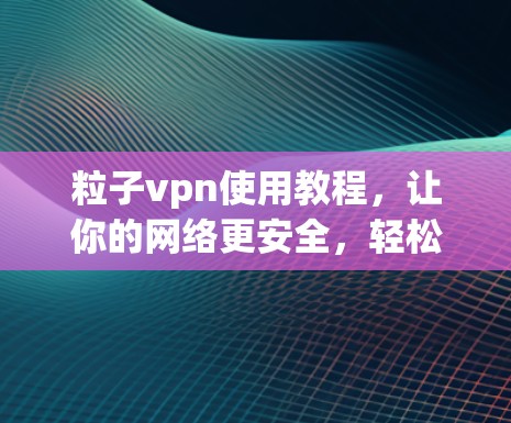 粒子vpn使用教程,让你的网络更安全,轻松上手