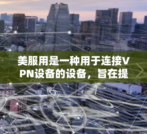 美服用是一种用于连接VPN设备的设备，旨在提供高带宽和低延迟的连接体验。以下是一些推荐的VPN软件，根据不同的需求和预算选择合适的选项