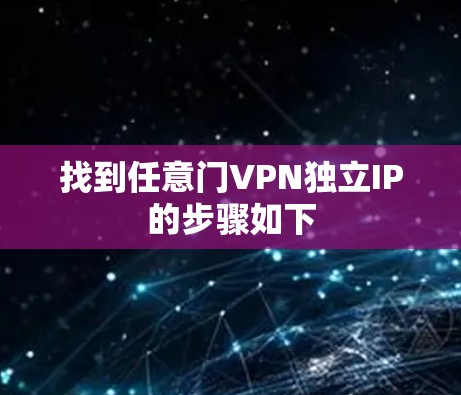 找到任意门VPN独立IP的步骤如下