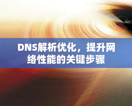 DNS解析优化，提升网络性能的关键步骤