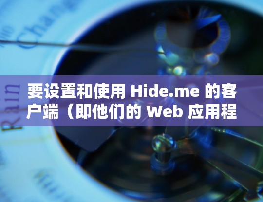 要设置和使用 Hide.me 的客户端（即他们的 Web 应用程序）您需要按照以下步骤操作