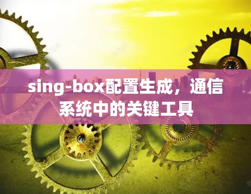 sing-box配置生成，通信系统中的关键工具